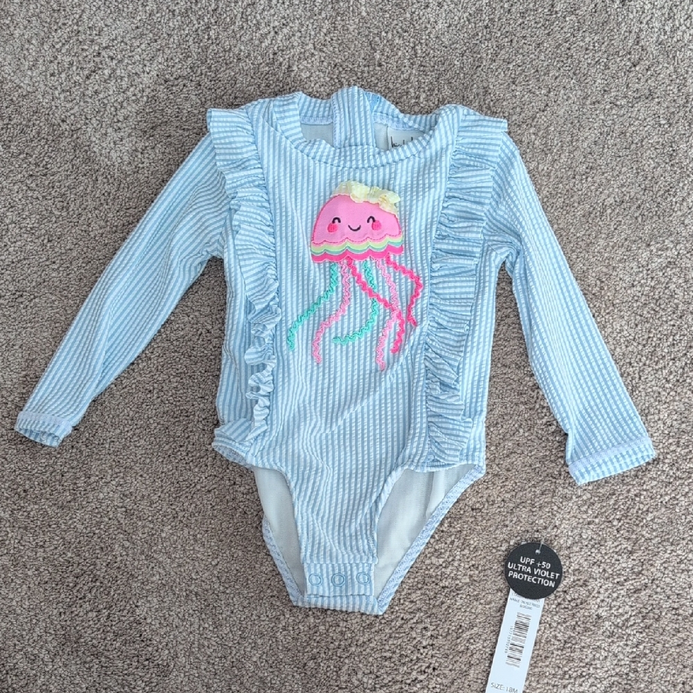 NWT Girls 18 Months Rashguard Swimsuit (UPF 50)